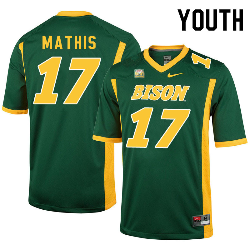 Youth #17 Zach Mathis North Dakota State Bison College Football Jerseys Sale-Green - Click Image to Close